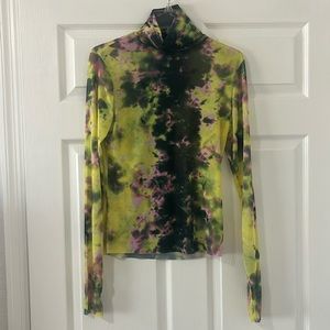 AFRM turtle neck long sleeve sheer top